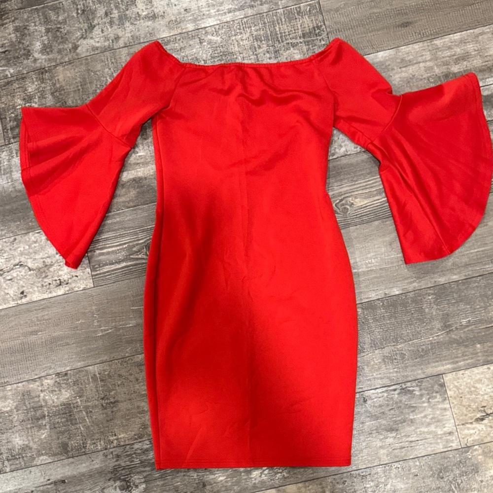 Elegant Red Off-Shoulder Dress